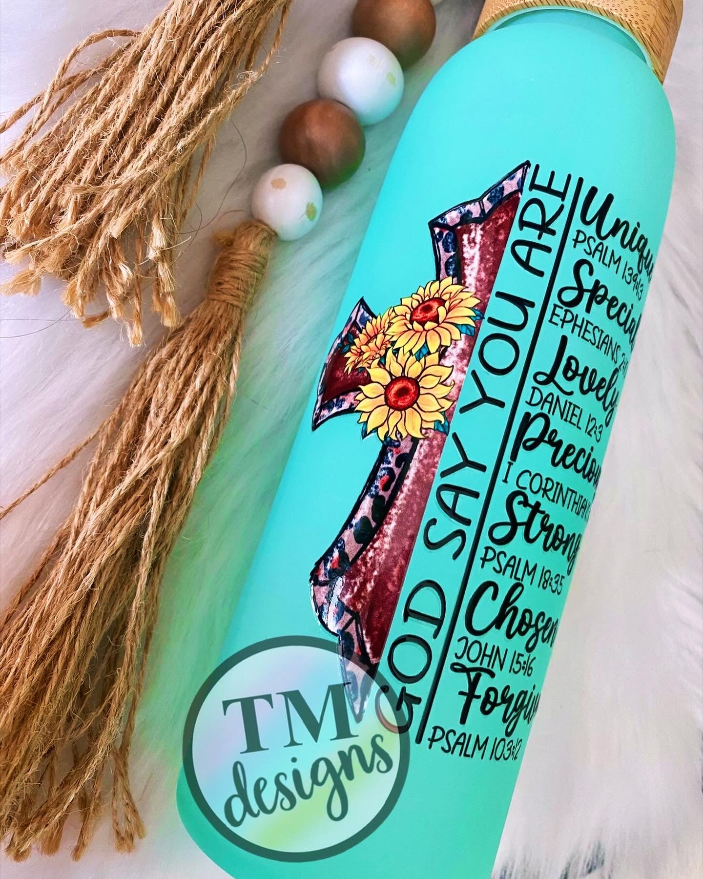 God Says- Glass water bottle