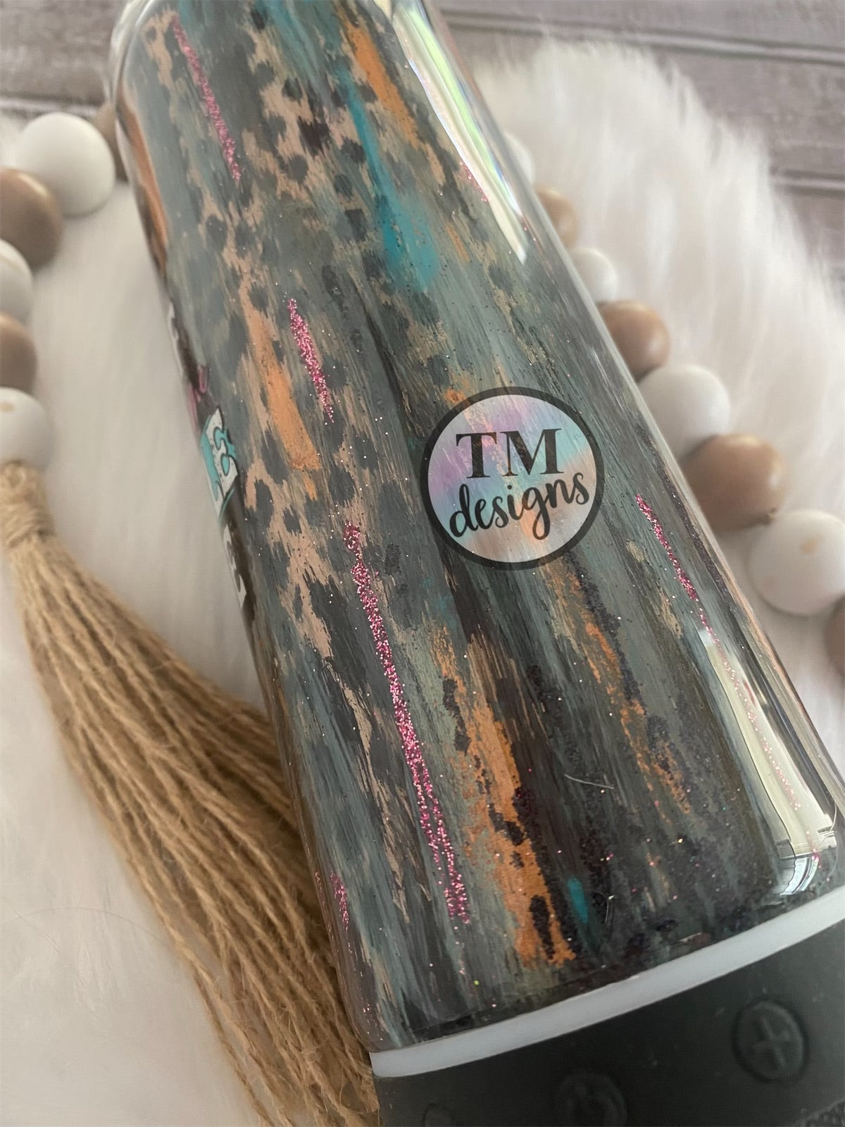 "Its OK" Distressed Leopard Bluetooth Speaker Tumbler