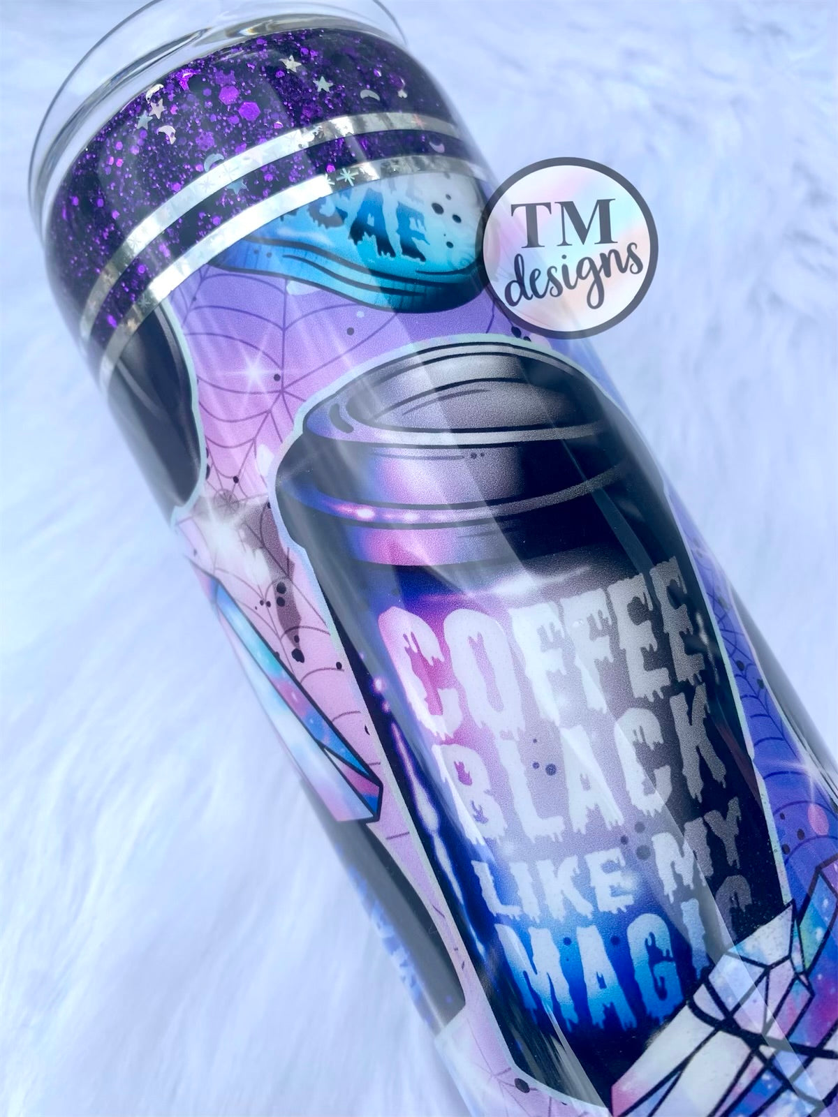 Death before Decaf Glitter Tumbler
