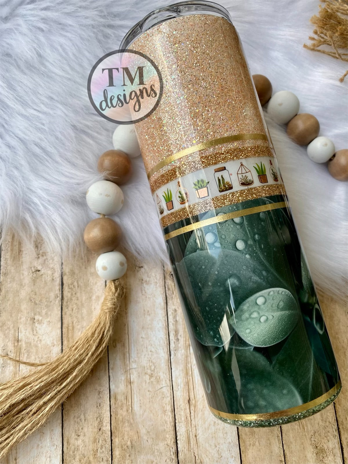 Succulent Glitter Tumbler