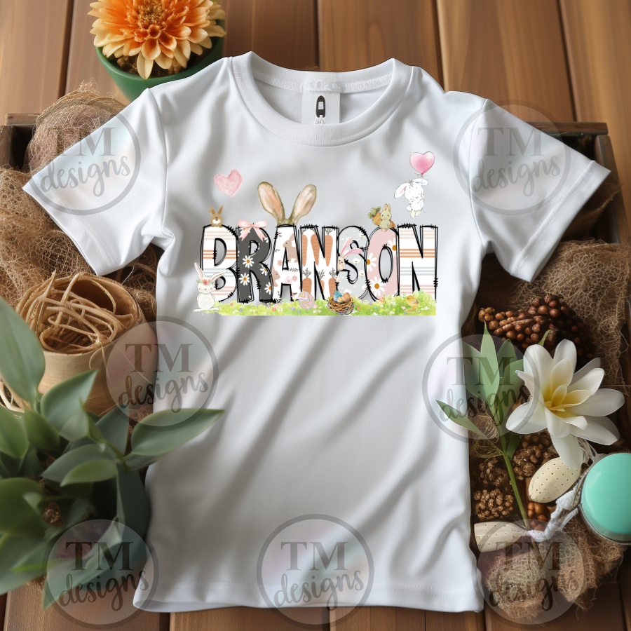 Easter Doodle Name Kid's Shirt