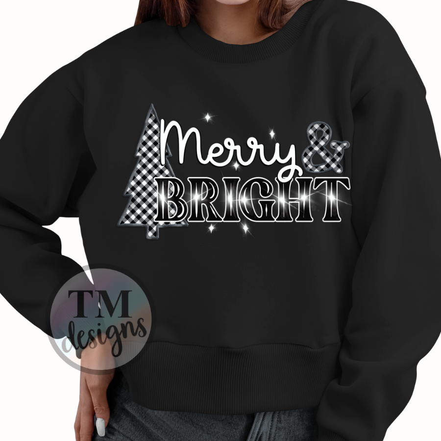 Merry & Bright Buffalo Plaid Christmas Shirt