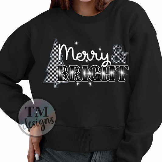 Merry & Bright Buffalo Plaid Christmas Shirt