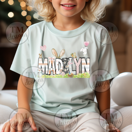 Easter Doodle Name Kid's Shirt