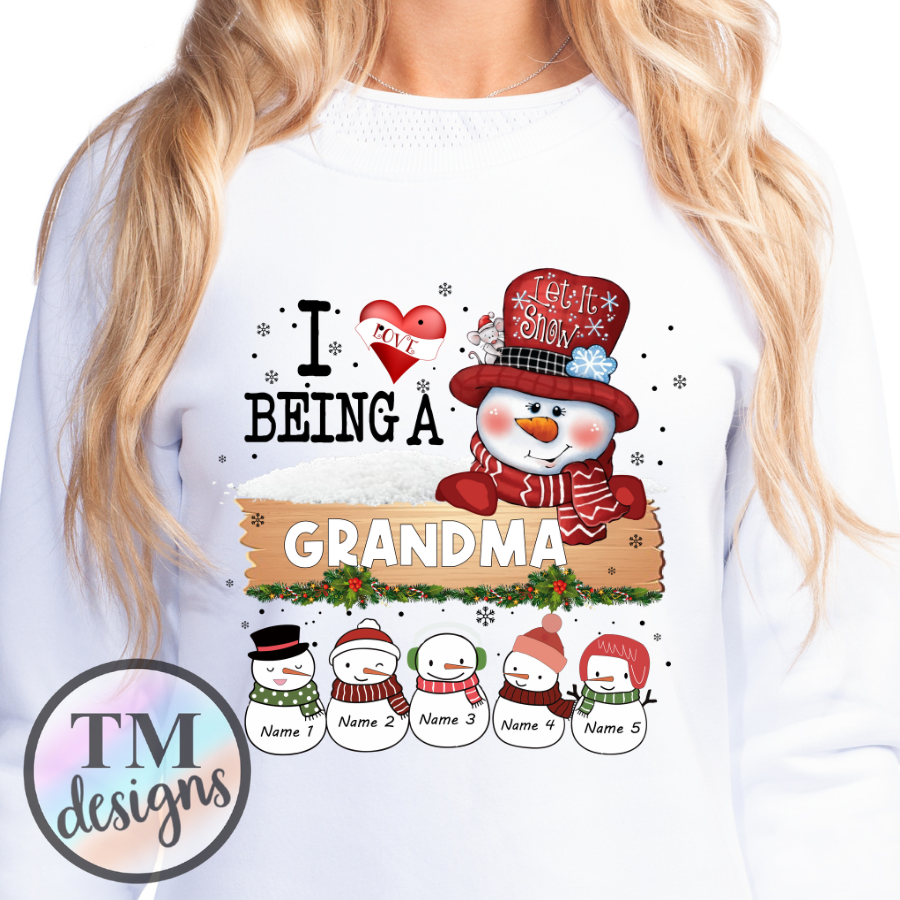 Personalized Grandma Snowman Shirt